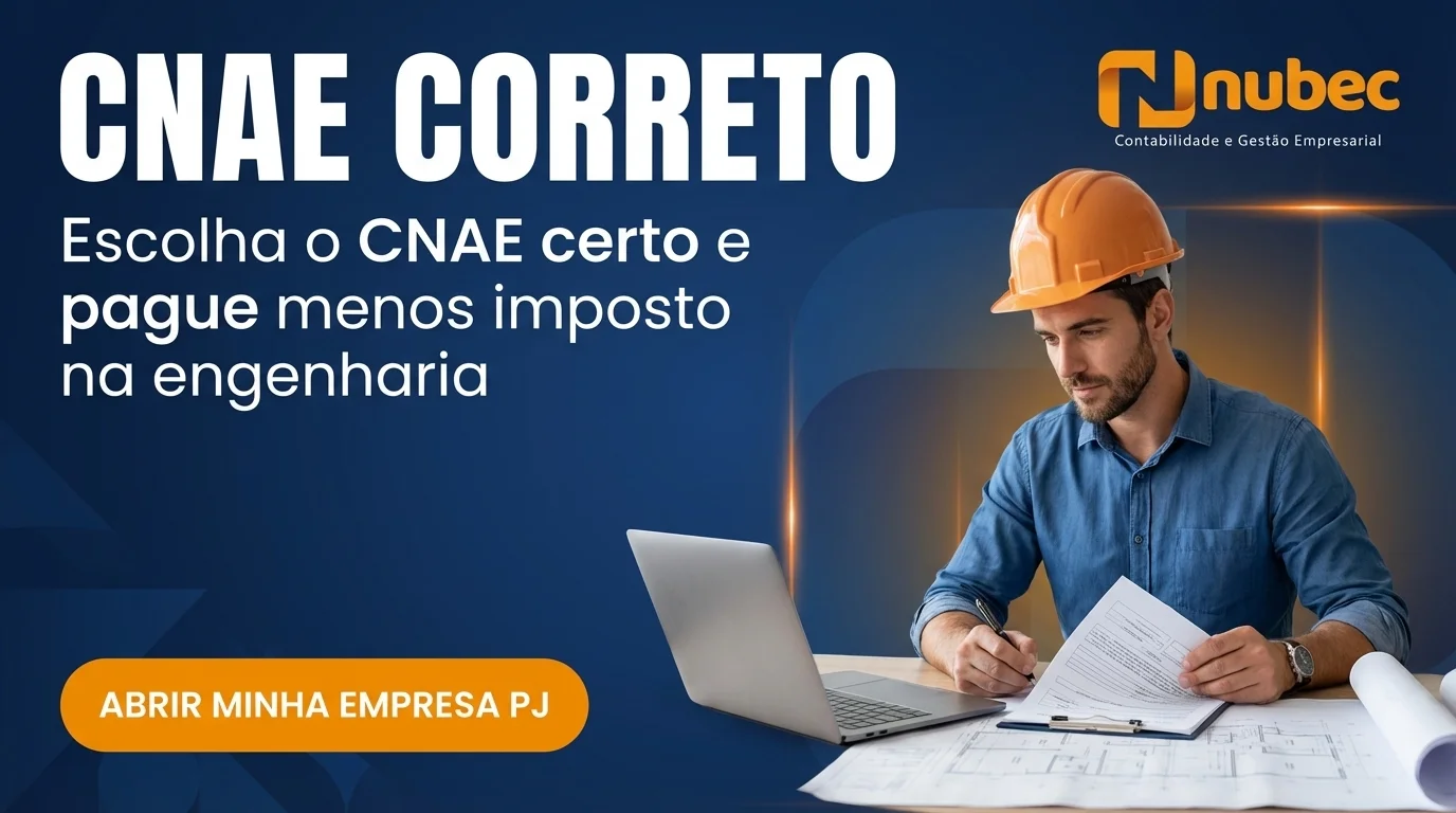 Banner de CTA: Consultoria Contábil Especializada para Engenheiros - Nubec Contabilidade