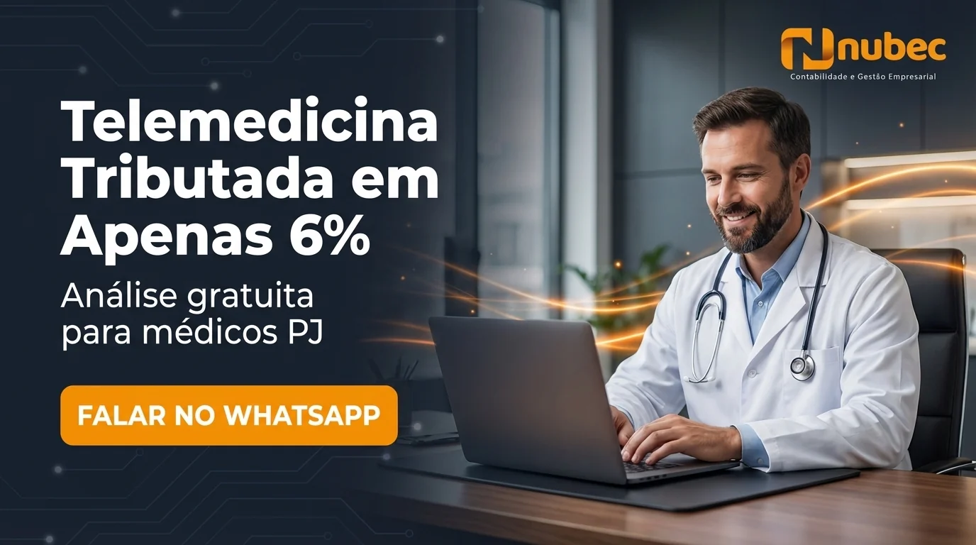Nubec Contabilidade — Telemedicina Tributada em Apenas 6% — Análise Gratuita no WhatsApp
