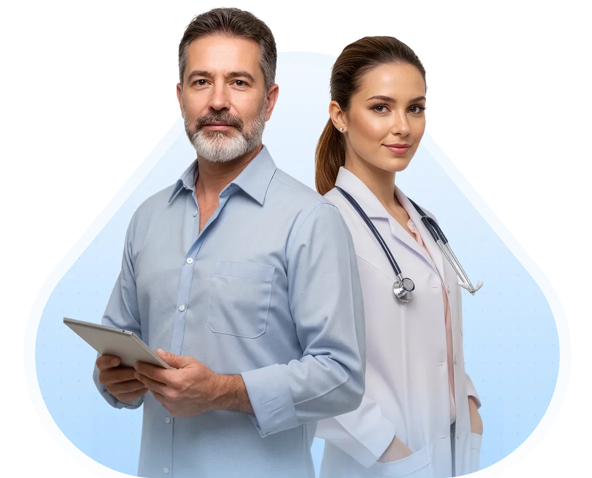 Contabilidade para Médicos em Nova Iguaçu | Nubec Contabilidade Especializada RJ Casal de médicos em consultório em Nova Iguaçu RJ — planejamento tributário especializado com Nubec Contabilidade, Baixada Fluminense