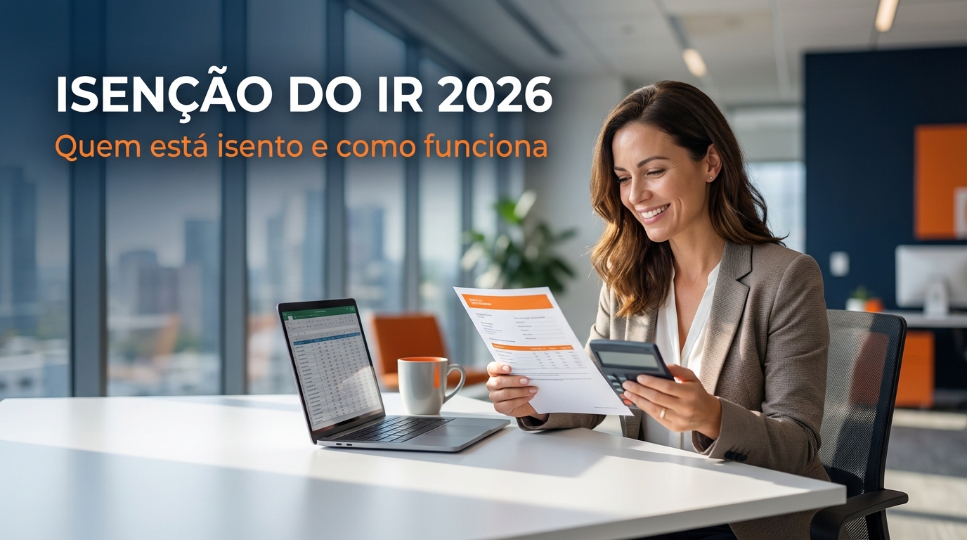Isenção do Imposto de Renda 2026 — mulher analisando documentos fiscais